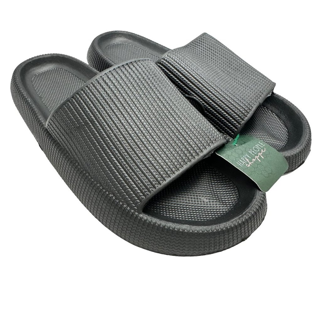 *BLACK* Pillow Slides Sandals Unisex